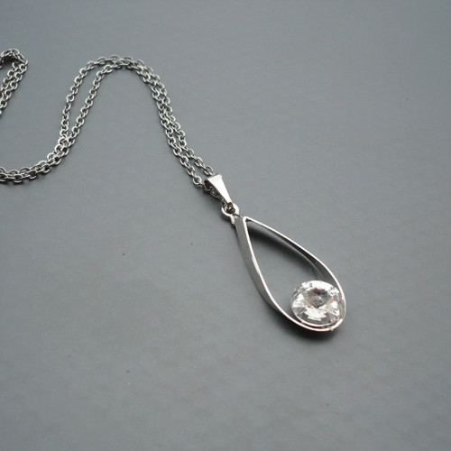Crystal Swarovski- kapka přívěsek na nerez řetízku