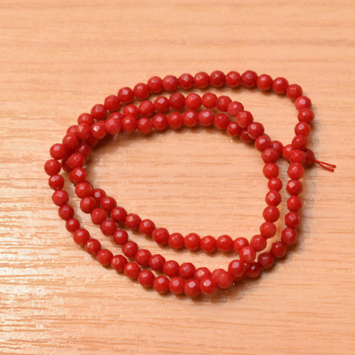 Korál - 3mm - fazetovaný - 10 kusů