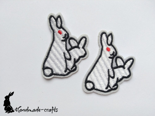 Nažehlovací aplikace- bunny in love 1ks