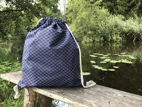 Batoh modré květy - kapsy uvnitř — foto 1