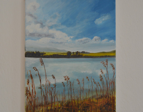 U vody, originál, olej na plátně, 30 x 24 cm