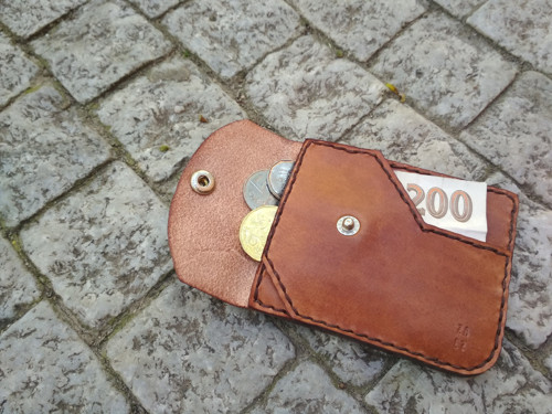 Pánská minimalistická peněženka - kaštanová — foto 1