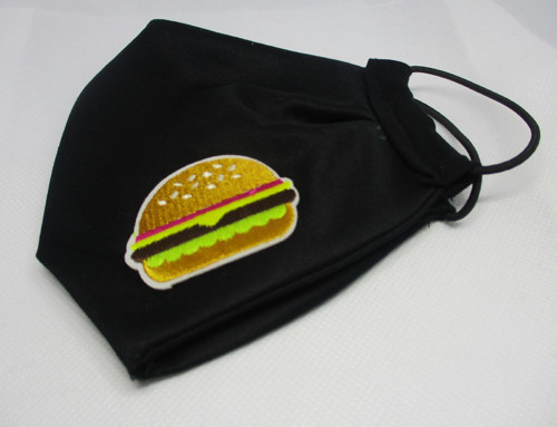 Černá rouška na gumičku - burger — foto 1