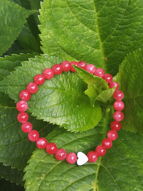 Náramek z minerálů - jadeit cherry — foto 1
