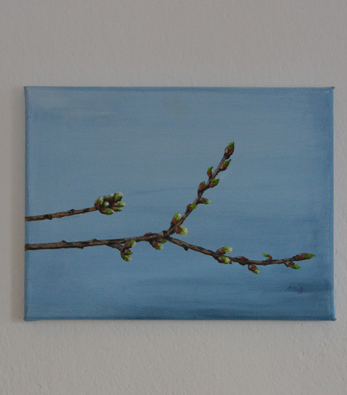 Pupeny -olej na plátně,originál 24x18 cm