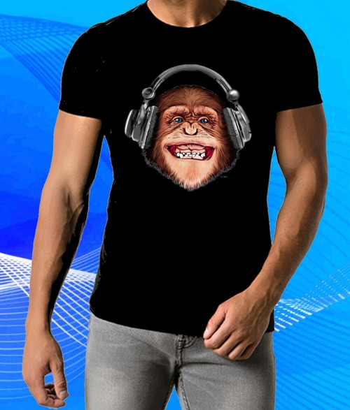 Tričko Opice se sluchátky