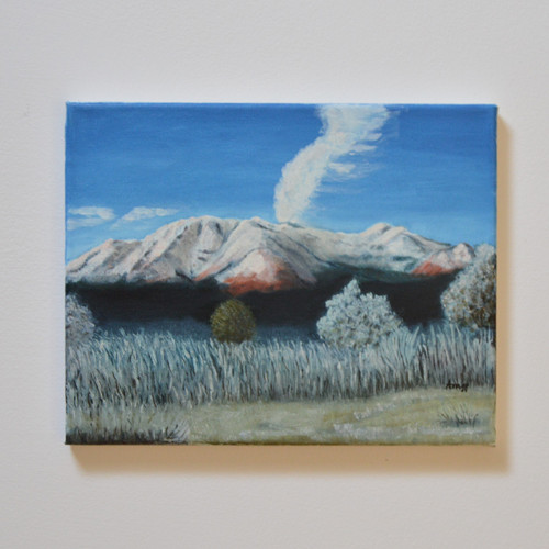 Originál, Zimní hory -olej na plátně, 30x24cm