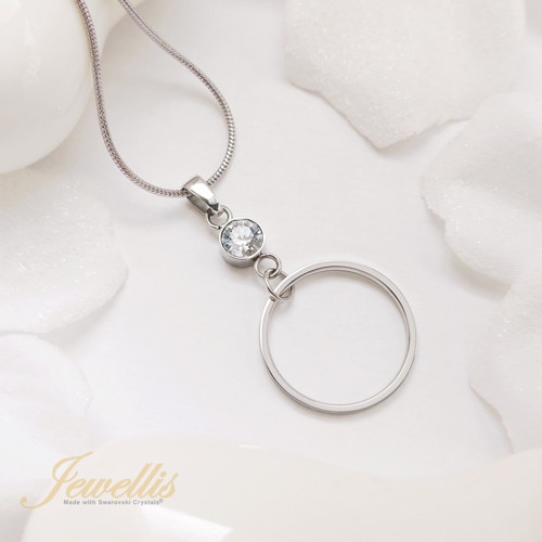 Ocelový náhrdelník karma s krystalem Swarovski