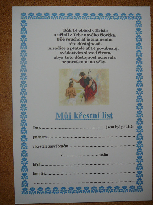 Listina ke křtu