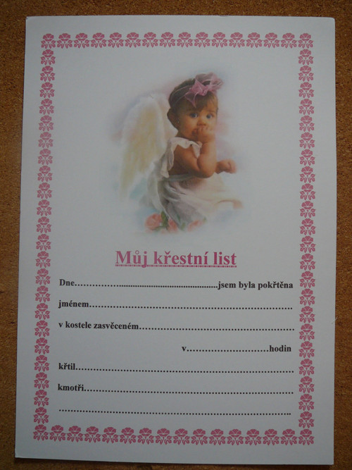 Listina ke křtu — foto 1