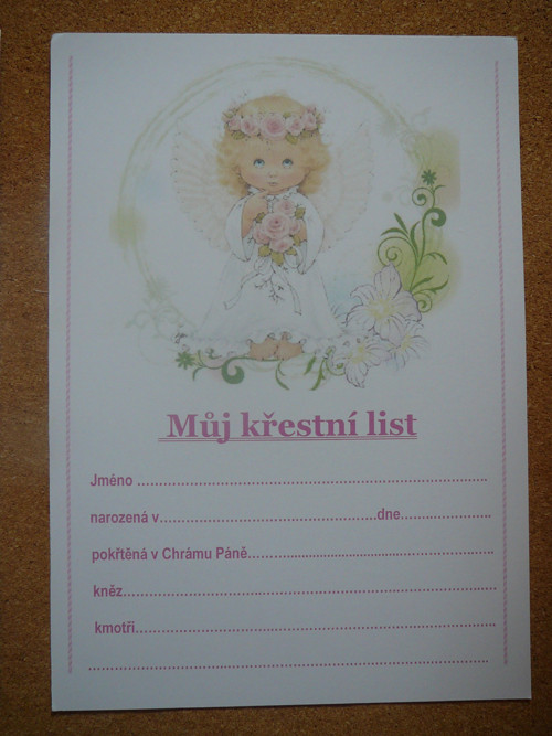 Listina ke křtu — foto 1
