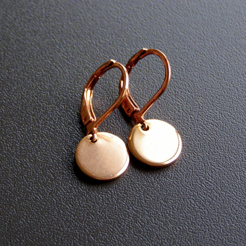 Náušnice z chir. oceli - MINCE ROSE GOLD 1 cm
