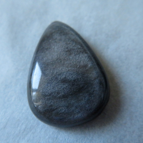 Stříbrný obsidián kabošon, č.7 — foto 1