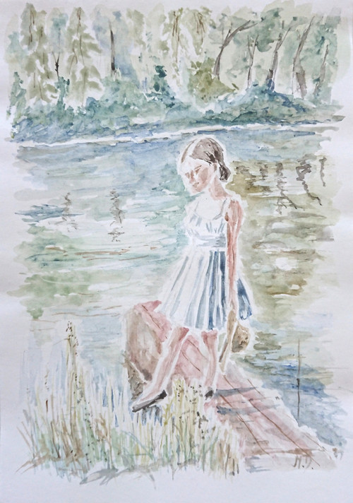 Dívka u řeky