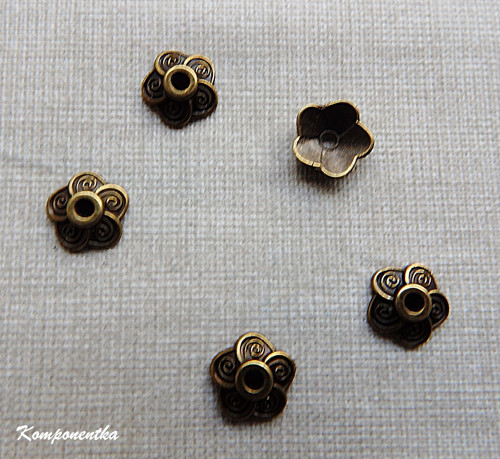 Kaplíky starobronz 8mm 4kusy