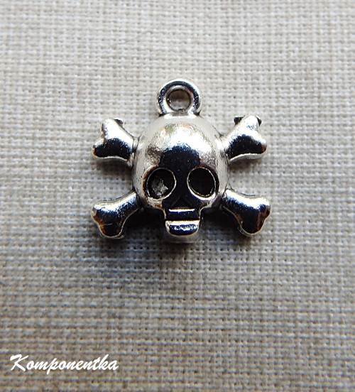 Kovový přívěsek lebka s pařáty 15x14mm 1kus