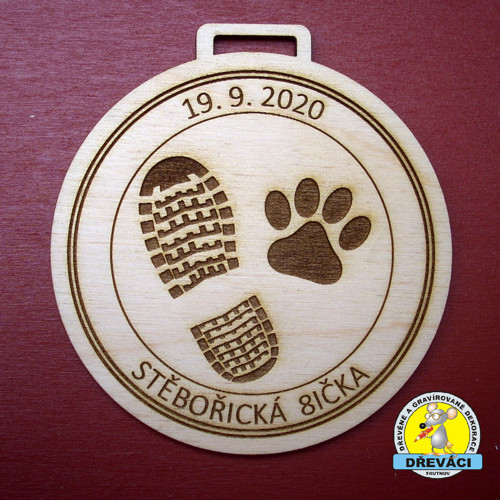 Dřevěné MEDAILE "Stěbořická 8ička"