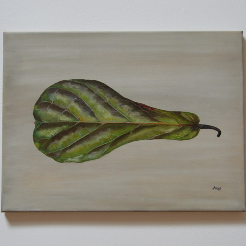 Originál, List -olej na plátně, 40 x 30 cm
