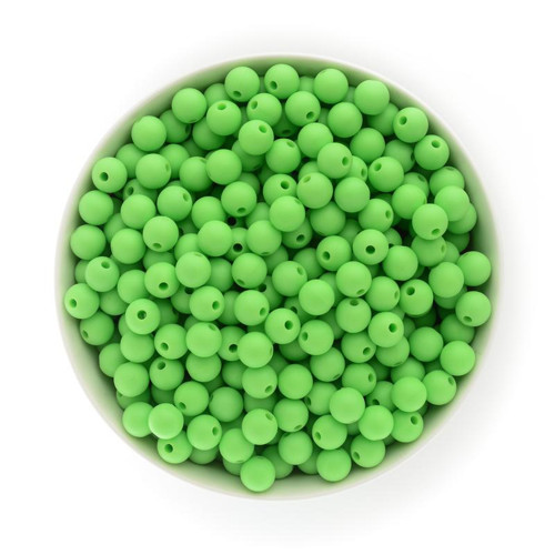 Silikonové korálky 9mm (10ks) - pastel green