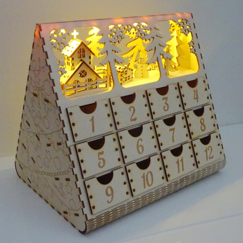 3D adventní kalendář - vánoční osvětlená krajinka