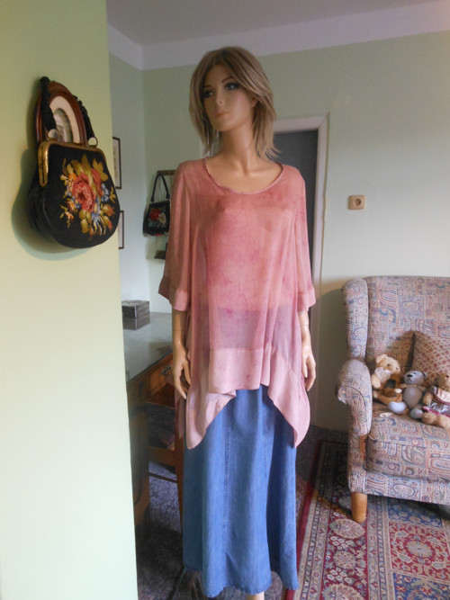 Boho hedvábná rozevlátá tunika, vel.Uni — foto 1