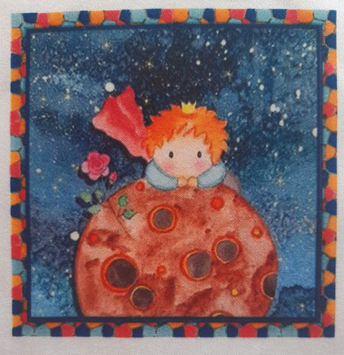 Bavlněná látka - panel Malý princ 10x10 cm skladem