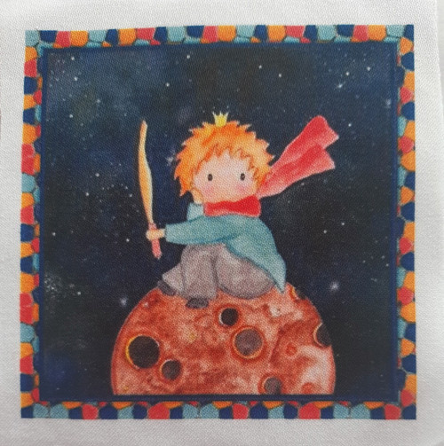 Bavlněná látka - panel Malý princ 10x10 cm skladem