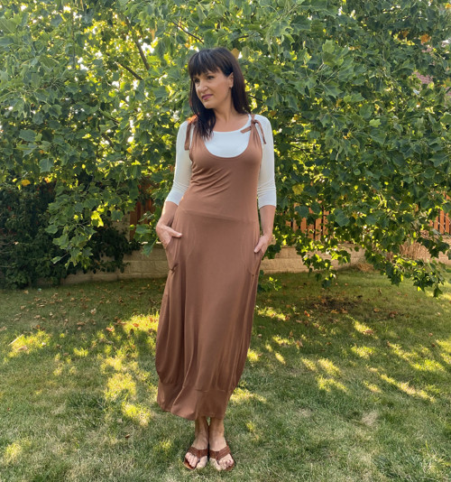 Hnědá šatová sukně — foto 1