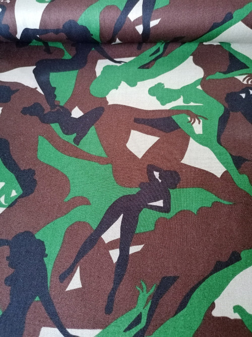 Exkluzívna bavlnená látka Camouflage Girls