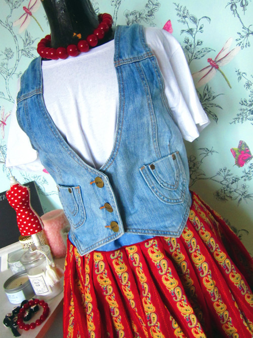 Vestička jeans boho — foto 1