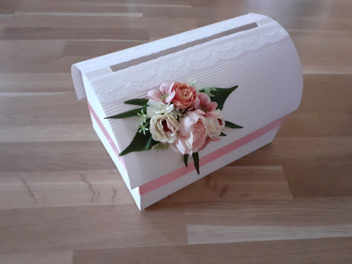 Truhlička na blahopřání - růžová