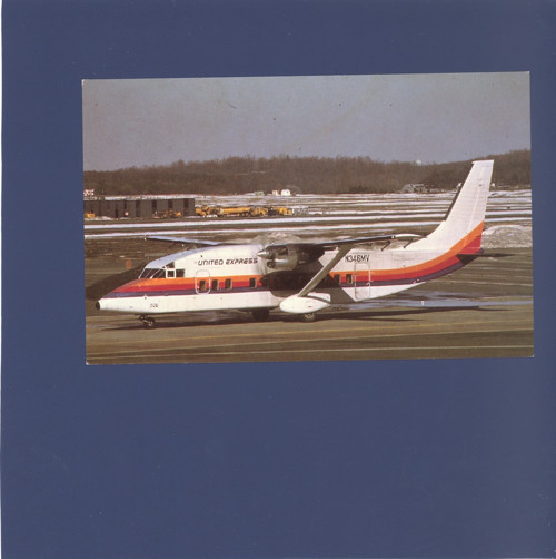 Letadlo Shorts SD3-60 United Express - pohlednice
