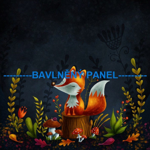 Bavlněný panel liška 30x30 cm - skladem