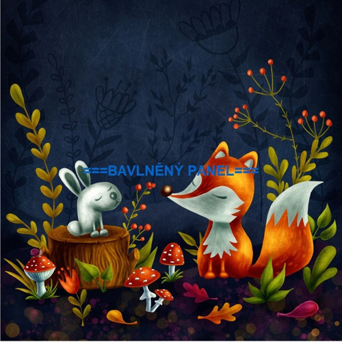 Bavlněný panel liška 30x30 cm - skladem — foto 1