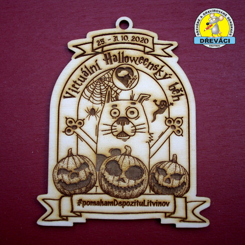 Dřevěné MEDAILE "Halloweenský běh."