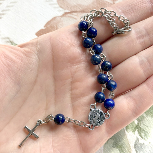 Rosary Lapis Lazuli Bracelet / Růženec s lazuritem