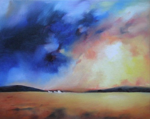 Před bouří - olejomalba, originál 50cmx40cm