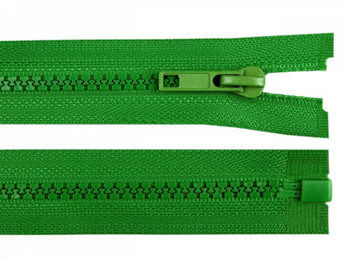 Kostěný zip šíře 5 mm délka 35 cm - zelená