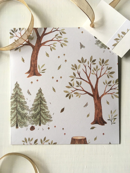 Podzim v lese - darovací obálka 13x14 cm