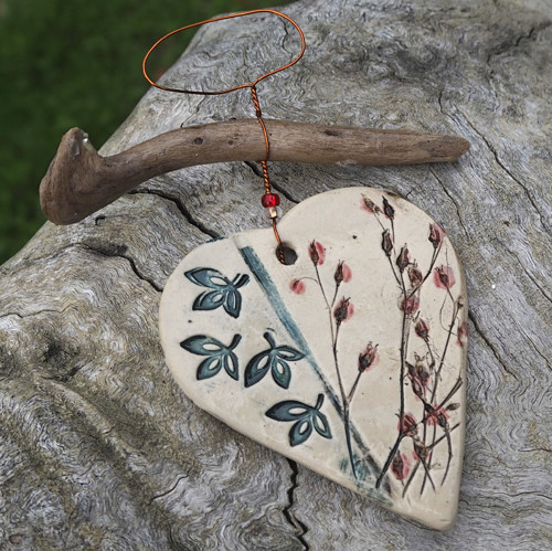 Závěs driftwood srdce — foto 1