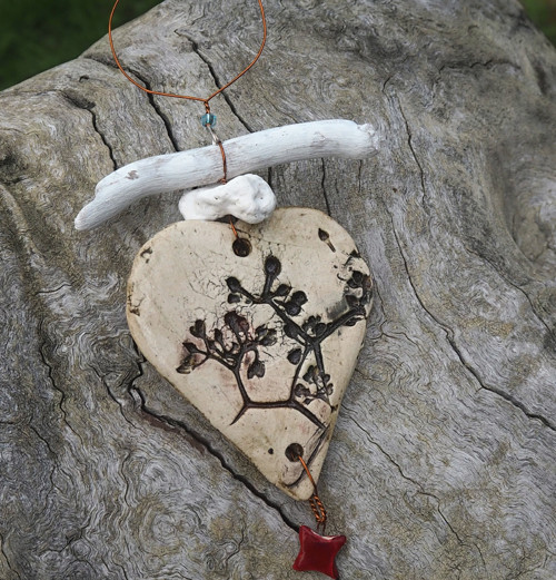 Závěs driftwood srdce — foto 1