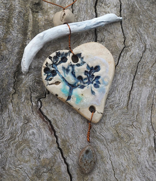 Závěs driftwood srdce — foto 1