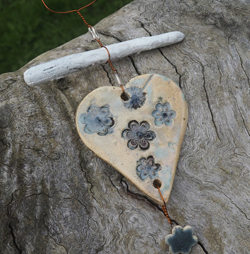 Závěs driftwood srdce — foto 1