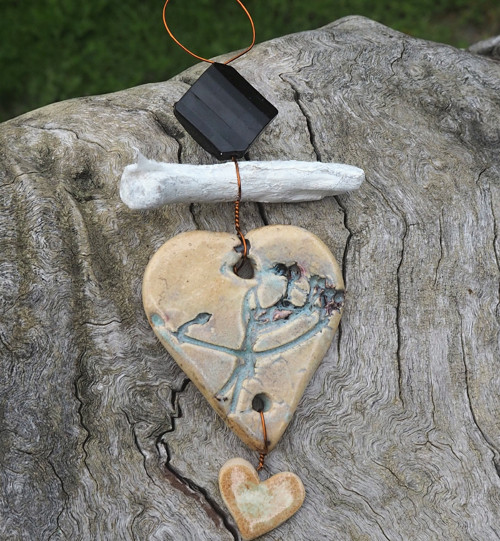 Závěs driftwood srdce — foto 1