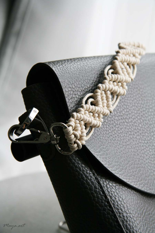 Drhaný popruh MACRAMÉ ACCESSORIES přírodní — foto 1