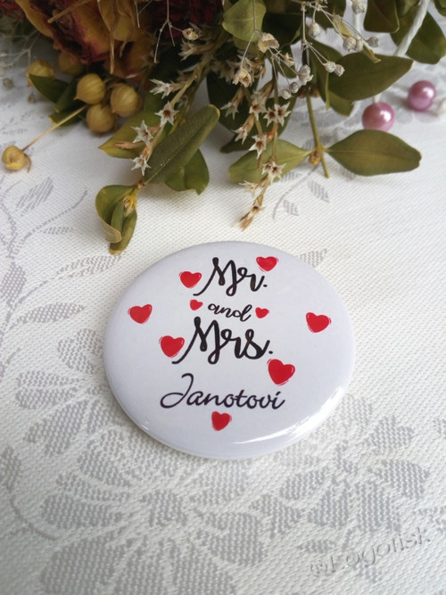 Placka Mr. a Mrs. + příjmení na přání