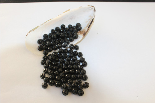 Skleněné korálky - černá - 100 g
