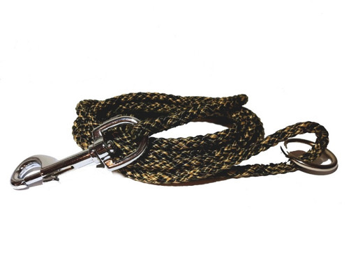 Vodítko černobéžové 8 mm, délka 160 cm