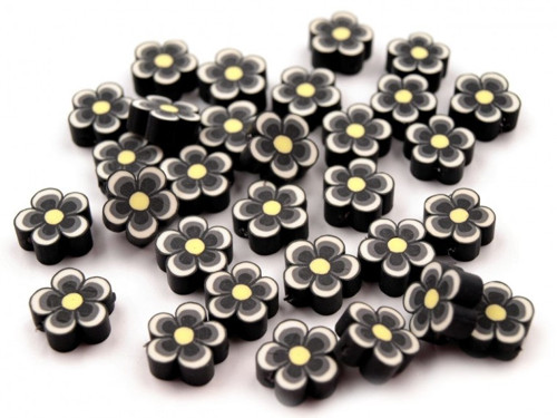 Korálky Fimo květinka pr.15mm (5ks) - červená