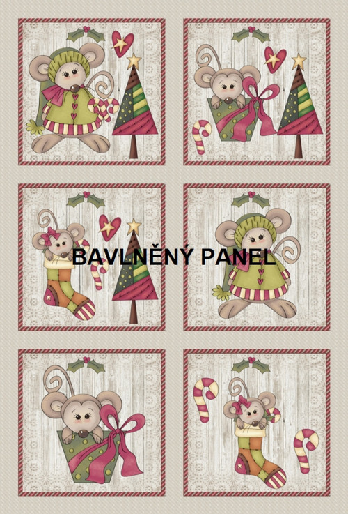 Bavlněná látka - panel 20 x 30 cm